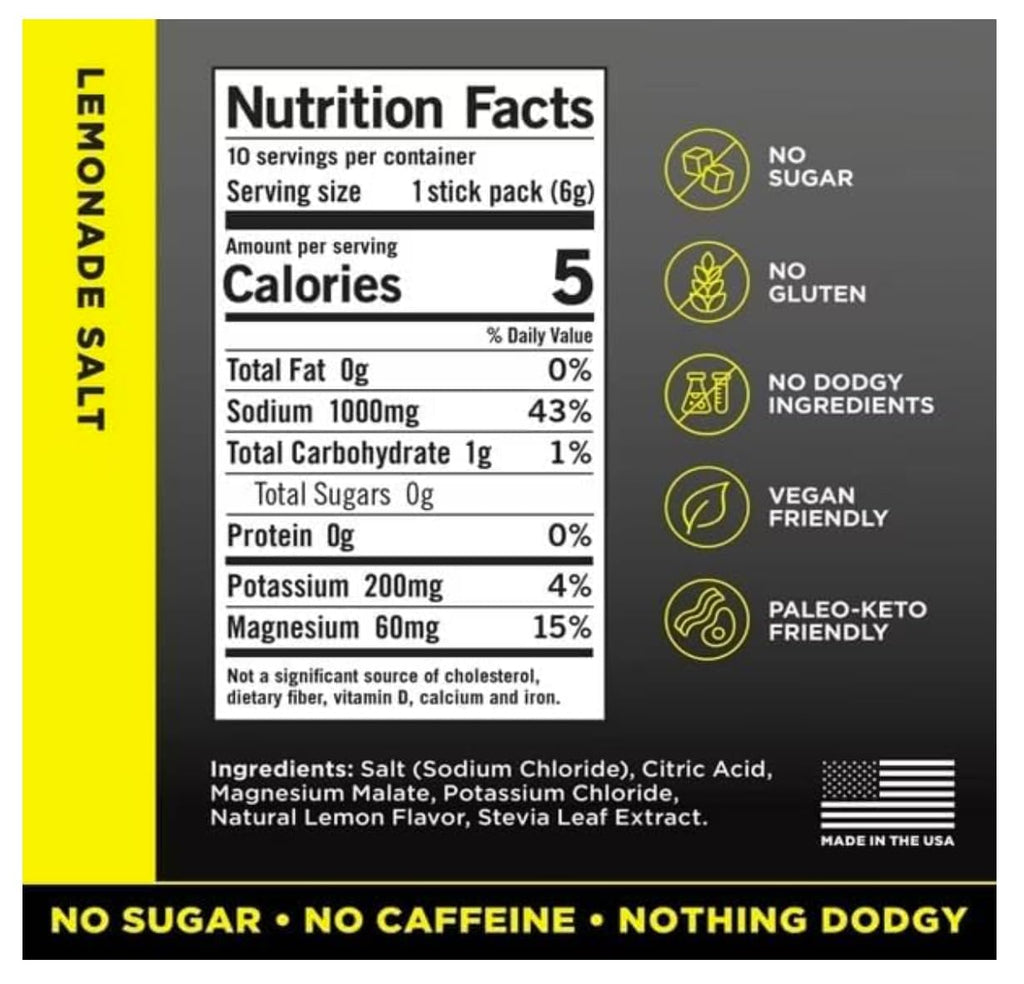LMNTS Lemonade Zero-Sugar Electrolytes Drinks - 10ct/2.1oz
