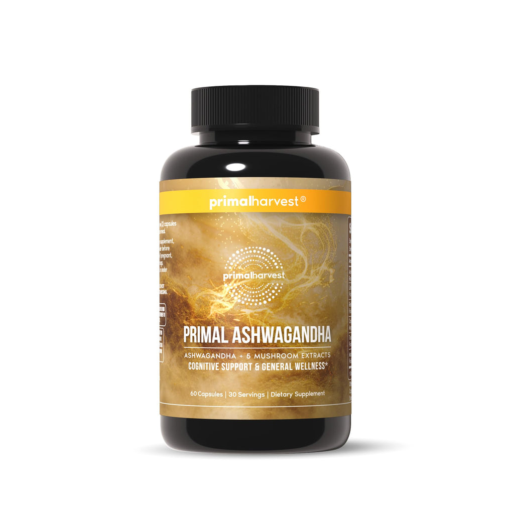 Primal Harvest Ashwagandha Supplement with 5 Mushroom Extracts: Lion’s Mane, Reishi, Cordyceps, Turkey Tail & Maitake for Immune Support & Cognitive Health Primal Harvest Au supplements