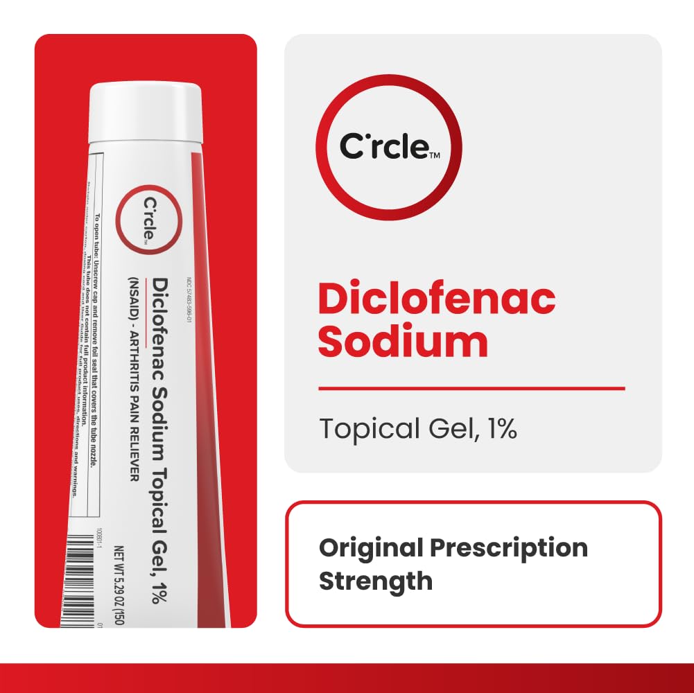 Diclofenac Sodium Gel 1% 150g Effective Arthritis Pain Reliever - Prescription Strength Anti-Inflammatory Gel - Extra Strength Arthritis Cream for Daily Use - Get Over-The-Counter Relief(1Pack) C'rcle Au supplements