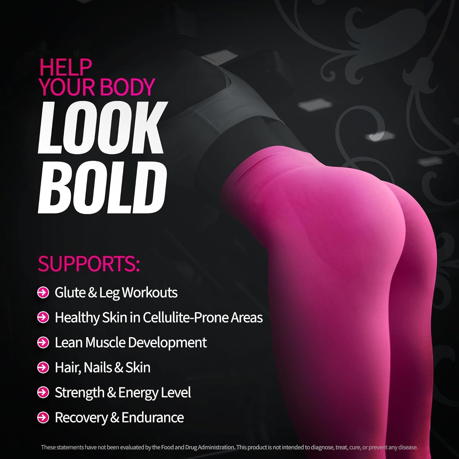 Bold Buns Creatine for Women – Supplement with Collagen & BCAA – Supports Muscle Development, Post-Workout Recovery, Skin Elasticity,