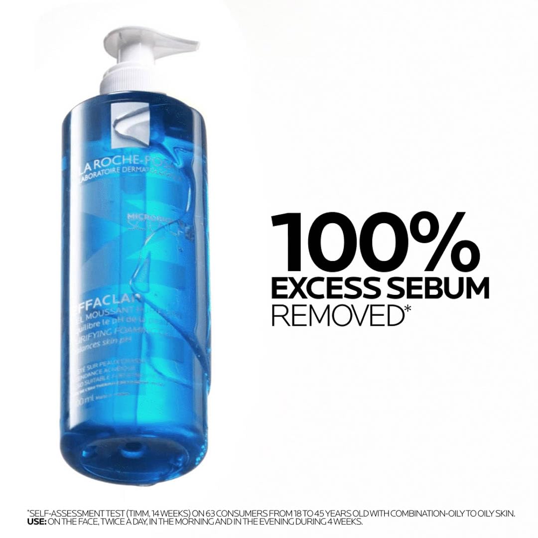 La Roche-Posay Effaclar Purifying Foaming Gel Cleanser for Oily Skin, With Zinc Pidolate To Remove Excess Oil & Shine