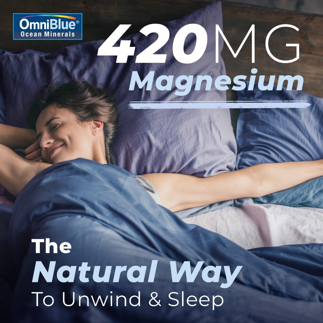 OmniBlue Ocean Minerals - 70+ Trace Minerals & Liquid Magnesium - Potassium, Chloride- Low Sodium - Natural Support for Sleep, Digestion, Regularity, Hydration & Electrolyte Balance (2 oz)