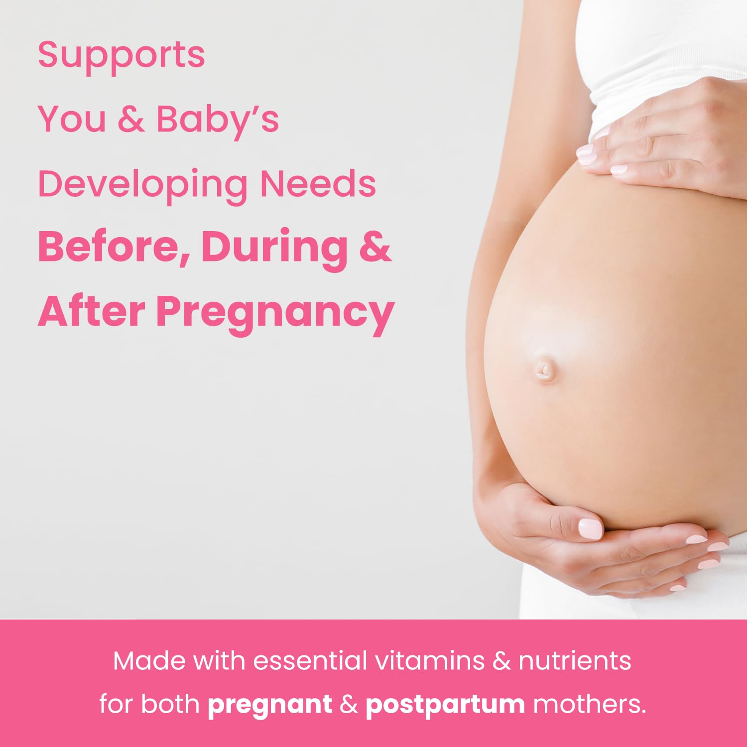 Prenatal Vitamin Gummies with DHA | Vegan Prenatal Vitamins for Women with Omega 3, Methylfolate, Choline & D3, Pregnancy Vitamins for Fetal Development