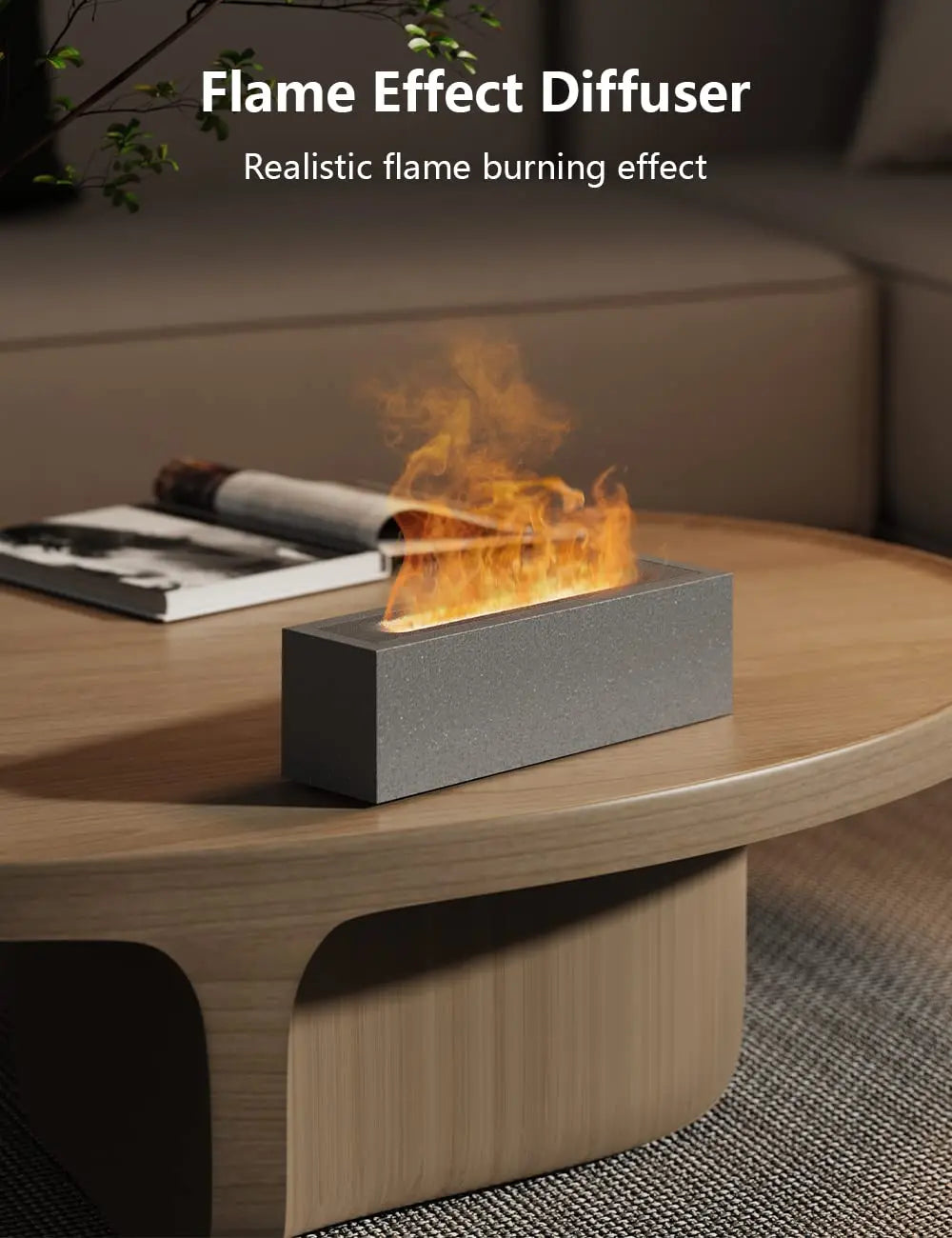 Shiawase Oil Diffuser, 200ml Flame Essential Oil Diffuser/Humidifier, Bedrock Fire Air Scent Diffuser Shiawase Au supplements