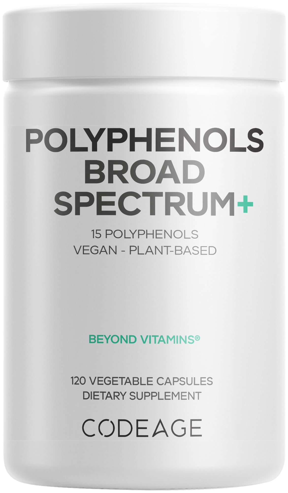 Codeage Polyphenols Broad Spectrum Supplement - Blend of 15 Berries, Fruits, and Botanical Extracts, Decaf Green Tea Leaf, Quercetin, Resveratrol, Pomegranate, Turmeric - Non-GMO - 120 Capsules Codeage Au supplements