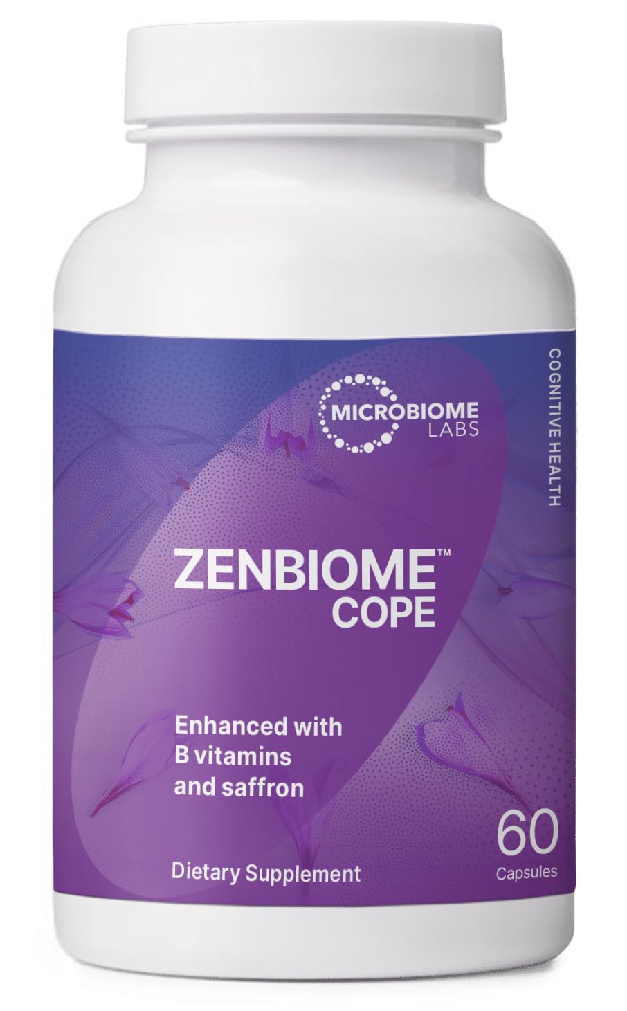 Microbiome Labs Zenbiome COPE - Probiotic Mood Support Supplement with Vitamin B6, B12 & Saffron Extract - Gut Health Probiotics for Women & Men