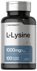 L-Lysine 1000mg | 100 Coated Caplets | Free Form Dietary Supplement | Vegetarian Horbäach Au supplements