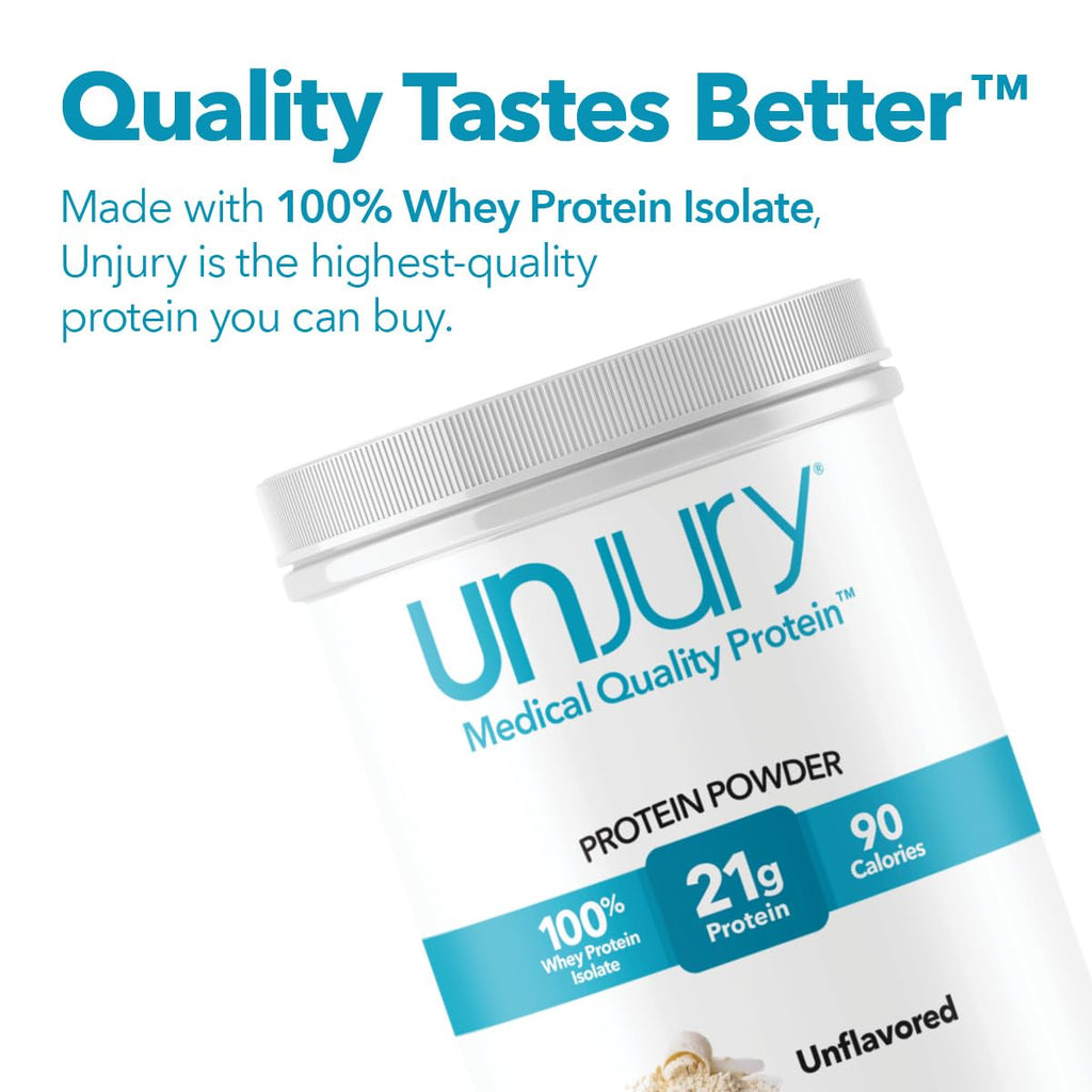 Unjury Unflavored Protein Powder | 21g 100% Whey Isolate Protein Powder | Unflavored Whey Protein Powder | Low Carb and Sugar Free Whey Protein Isolate | Gluten Free