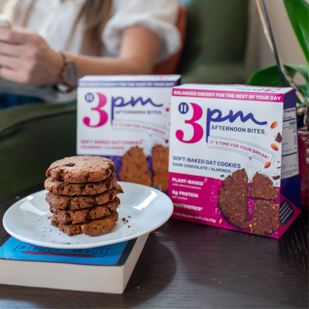 3PM Afternoon Bites Cranberry Flaxseed Cookies with Postbiotics, 5g of Protein, 15 Cookies 3PM AFTERNOON BITES Au supplements