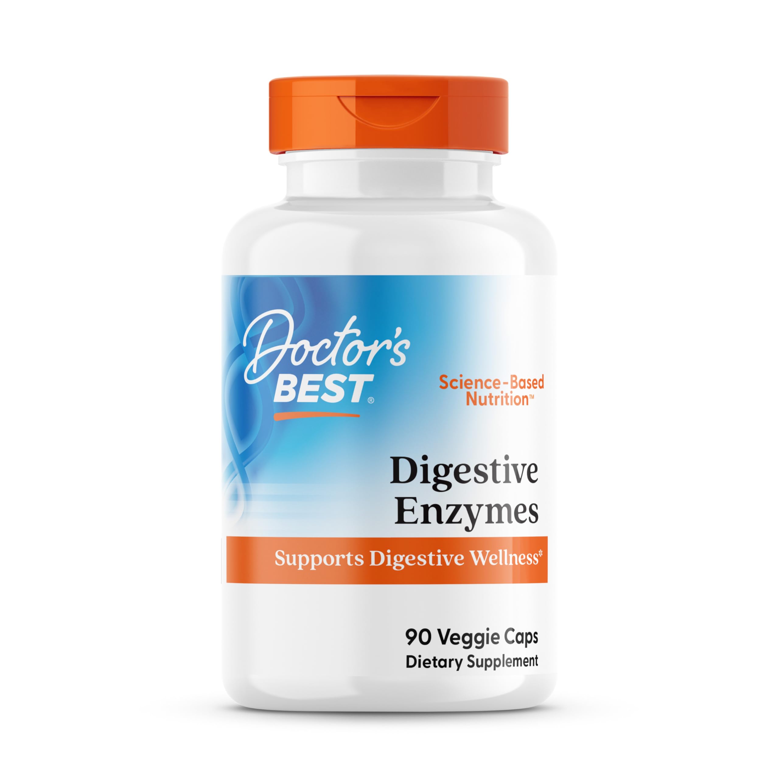 Doctor's Best Digestive Enzymes Supplement for Women & Men - Supports Gut Health, Digestion, & Overall Wellness, Formulated with Amylase, Super Enzyme Blend