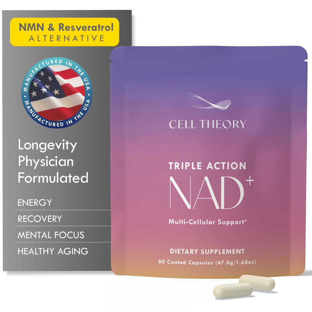 Cell Theory NAD+ Supplement – Triple Action Liposomal NAD+ & NADH Formula for Cellular Energy, Mitochondrial Support, and Longevity, Developed by Dr. Halland, 60 Capsules (30-Day Supply) Cell Theory Au supplements