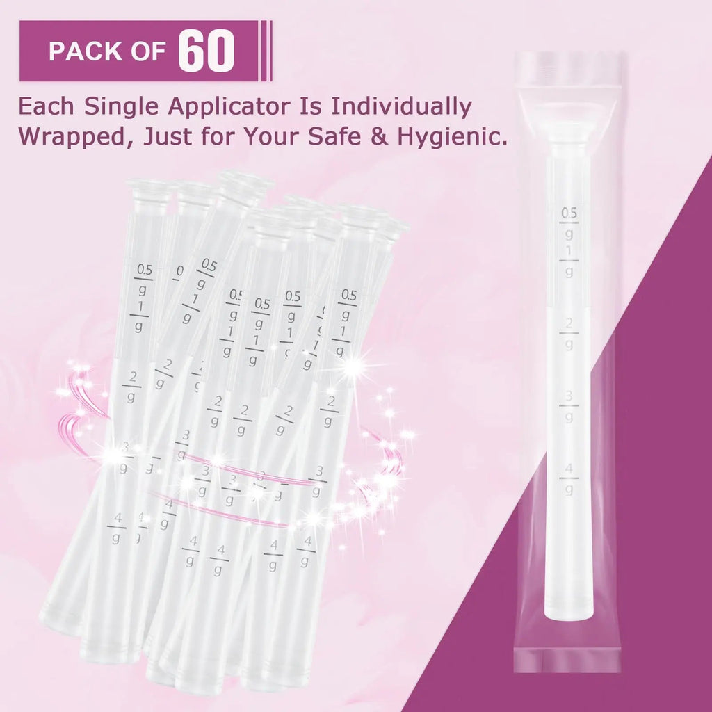 Nieteyrue Plastic Vaginial Cream Applicators (60 Packs) 2024 New Dosage Markings Individually Nieteyrue Au supplements