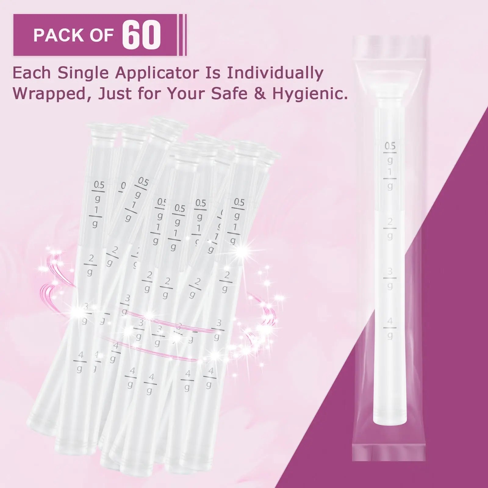 Nieteyrue Plastic Vaginial Cream Applicators (60 Packs) 2024 New Dosage Markings Individually Nieteyrue Au supplements