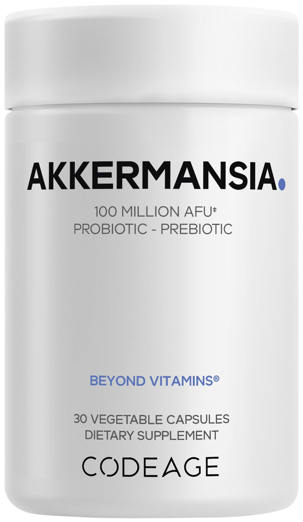 Codeage Akkermansia Synbiotic Supplement - 100 Million AFU Akkermansia Probiotic & Chicory Inulin Prebiotic - Chicory Root - 1 Capsule Per Serving - Non-GMO, Gluten-Free - 30 Capsules Codeage Au supplements