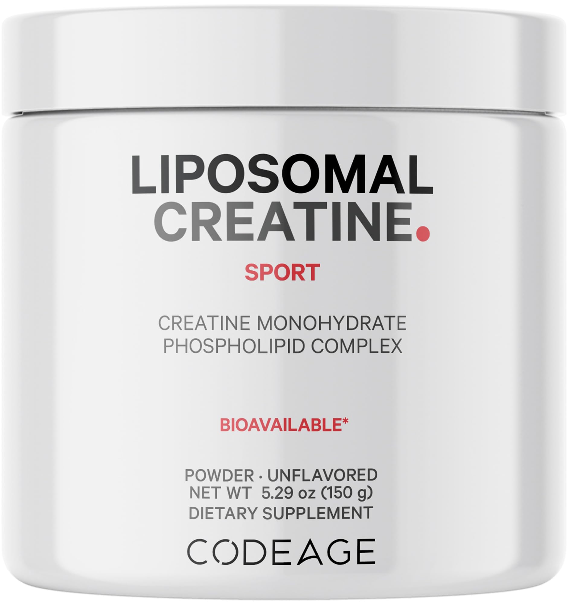 Codeage Liposomal Creatine Powder Supplement, Pure Creatine Monohydrate 5000mg, Pre Workout & Post Workouts - Unflavored Creatine, Micronized Creatine Powder - Creatinine for Sports - 30 Servings Codeage Au supplements