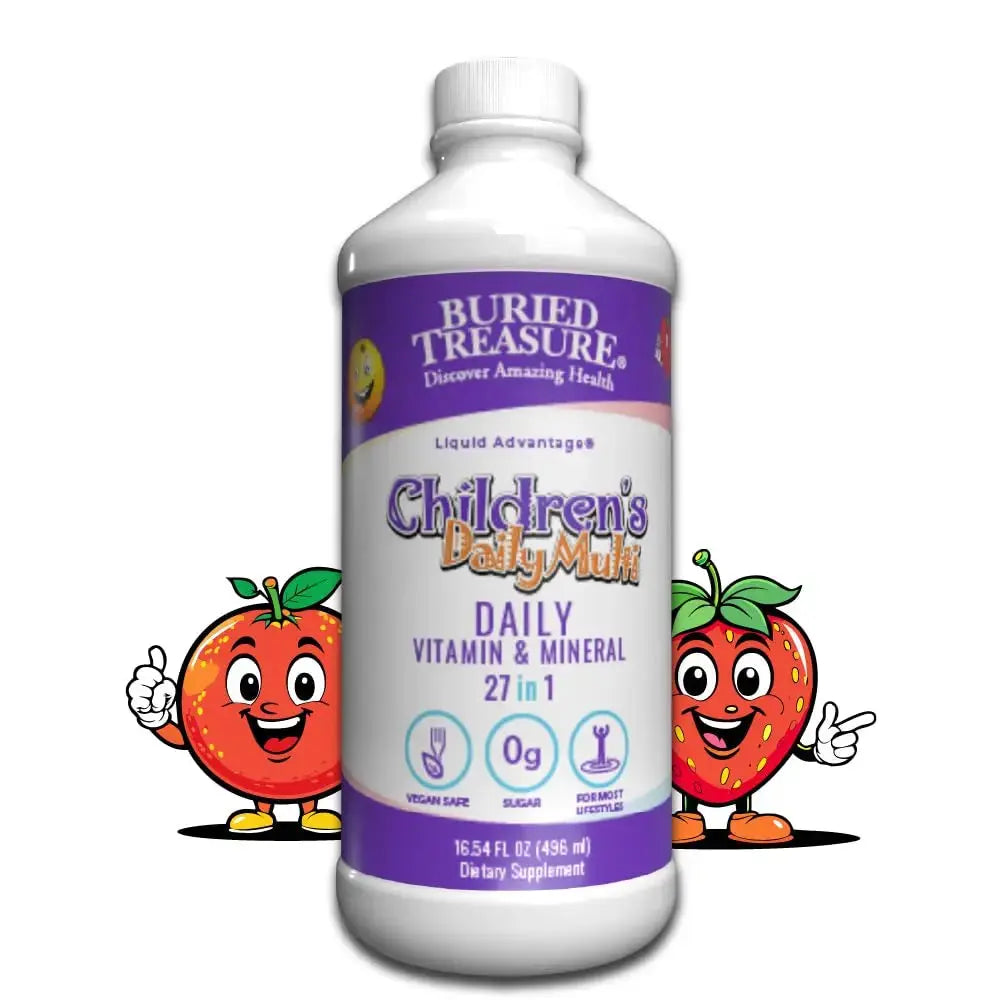 Buried Treasure Children’s Daily Liquid Multivitamin - 16 oz, 16 servings, Orange Mango Flavor, Supports Kids with Essential Nutrients & Minerals Select Nutrition Au supplements