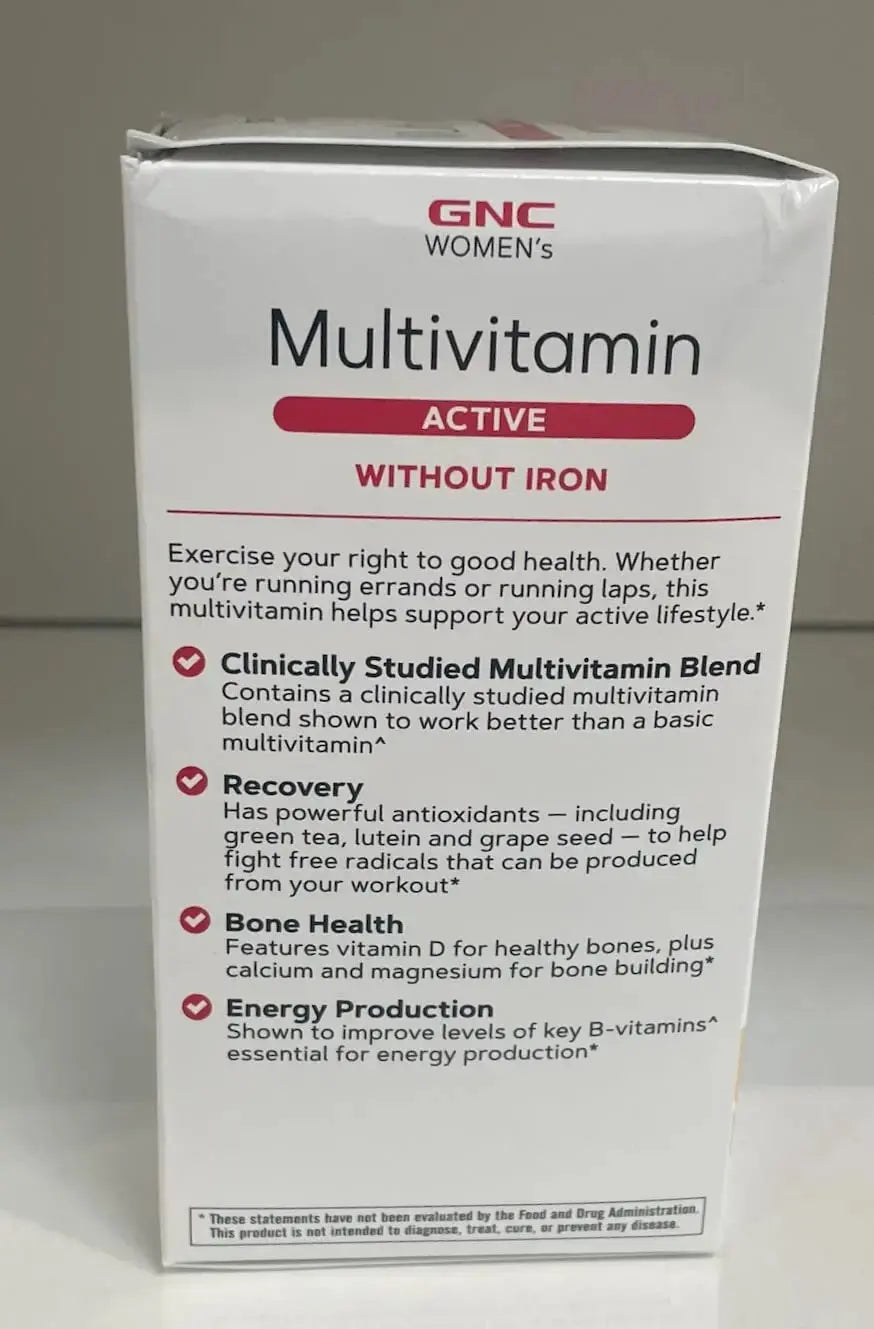 GNC Women's Multivitamin Active Without Iron, Supports an Active Lifestyle, 30+ Nutrient Formula, Promotes Bone & Joint Health GNC Au supplements