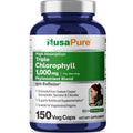 NusaPure High Absorption Triple Chlorophyll 1000 mg 150 Veg Caps Suitable for Vegetarians and Vegans, Non-GMO NusaPure Au supplements