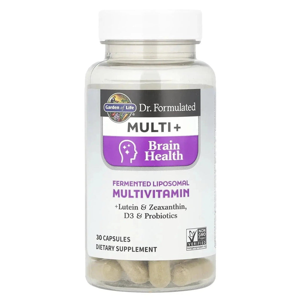 Garden of Life Dr Formulated Multi+ Brain Health, Fermented Liposomal Multivitamin + Lutein & Zeaxanthin, Vitamin D3 & Probiotics Garden of Life Au supplements