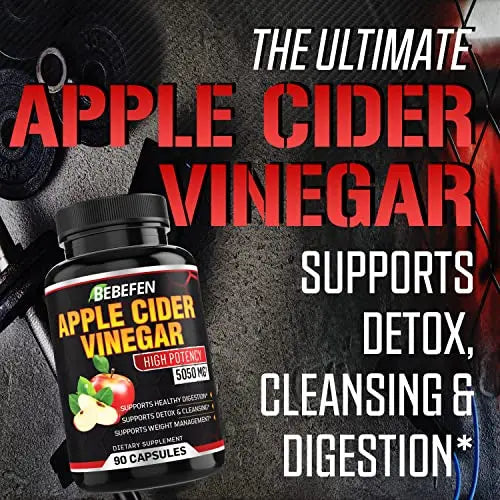 Apple Cider Vinegar Capsules - 5050mg Formula Pills with Black Pepper Extract BEBEFEN Au supplements