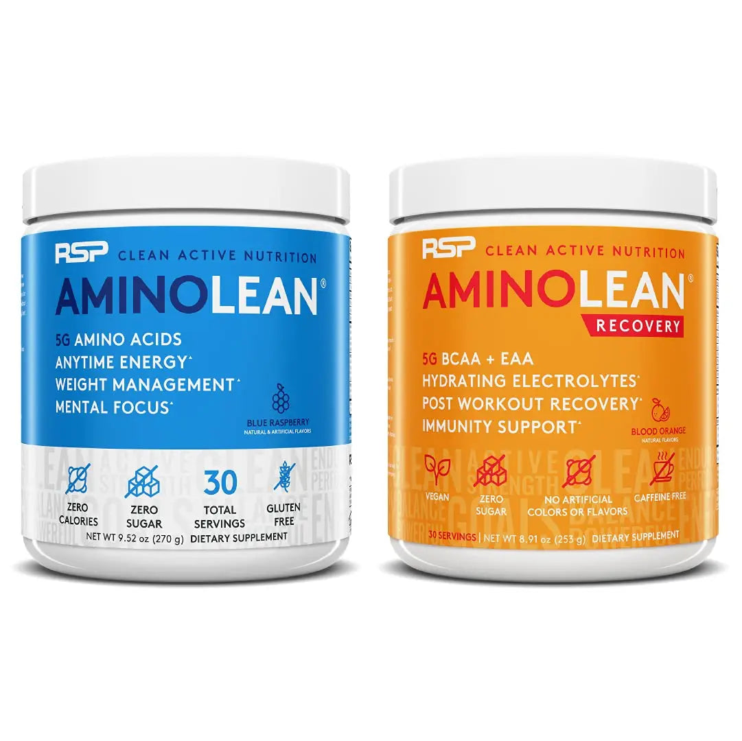RSP NUTRITION AminoLean Pre Workout Energy (Blue Raspberry 30 Servings) with AminoLean RSP NUTRITION Au supplements