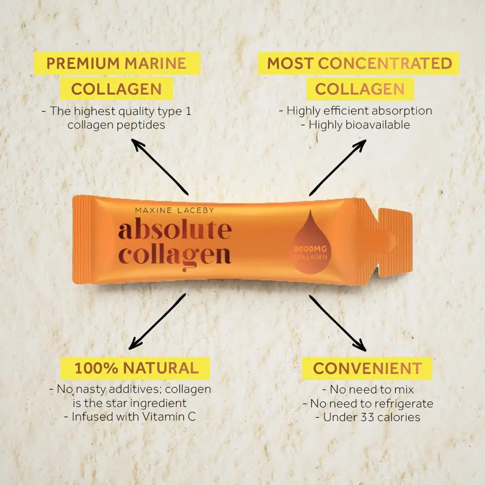 Absolute Collagen Marine Liquid Collagen Supplement for Women - 8000mg Collagen in Each Sachet Absolute Collagen Au supplements
