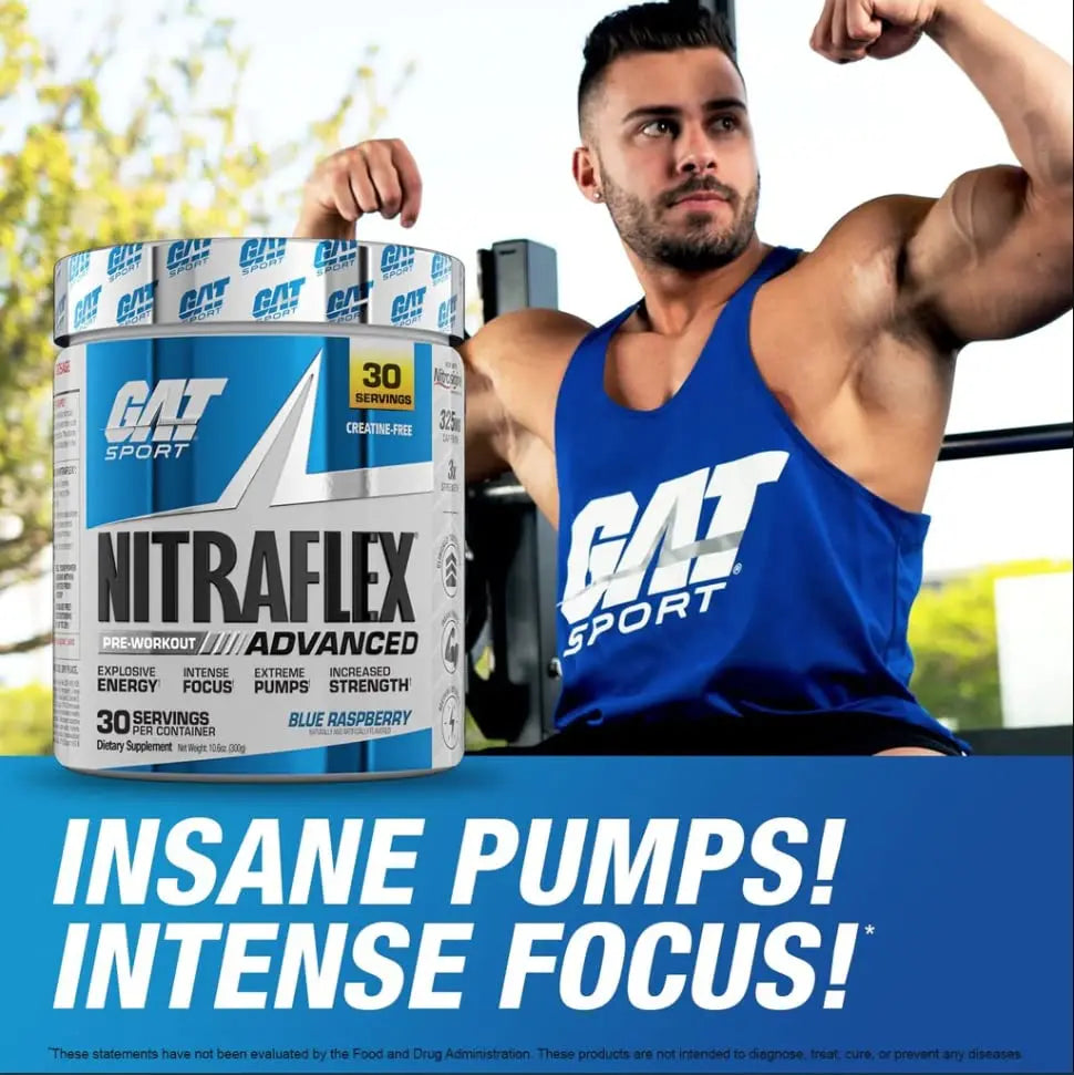 GAT SPORT, Nitraflex Advanced Pre-Workout Powder, Increases Blood Flow, Boosts Strength GAT SPORT Au supplements