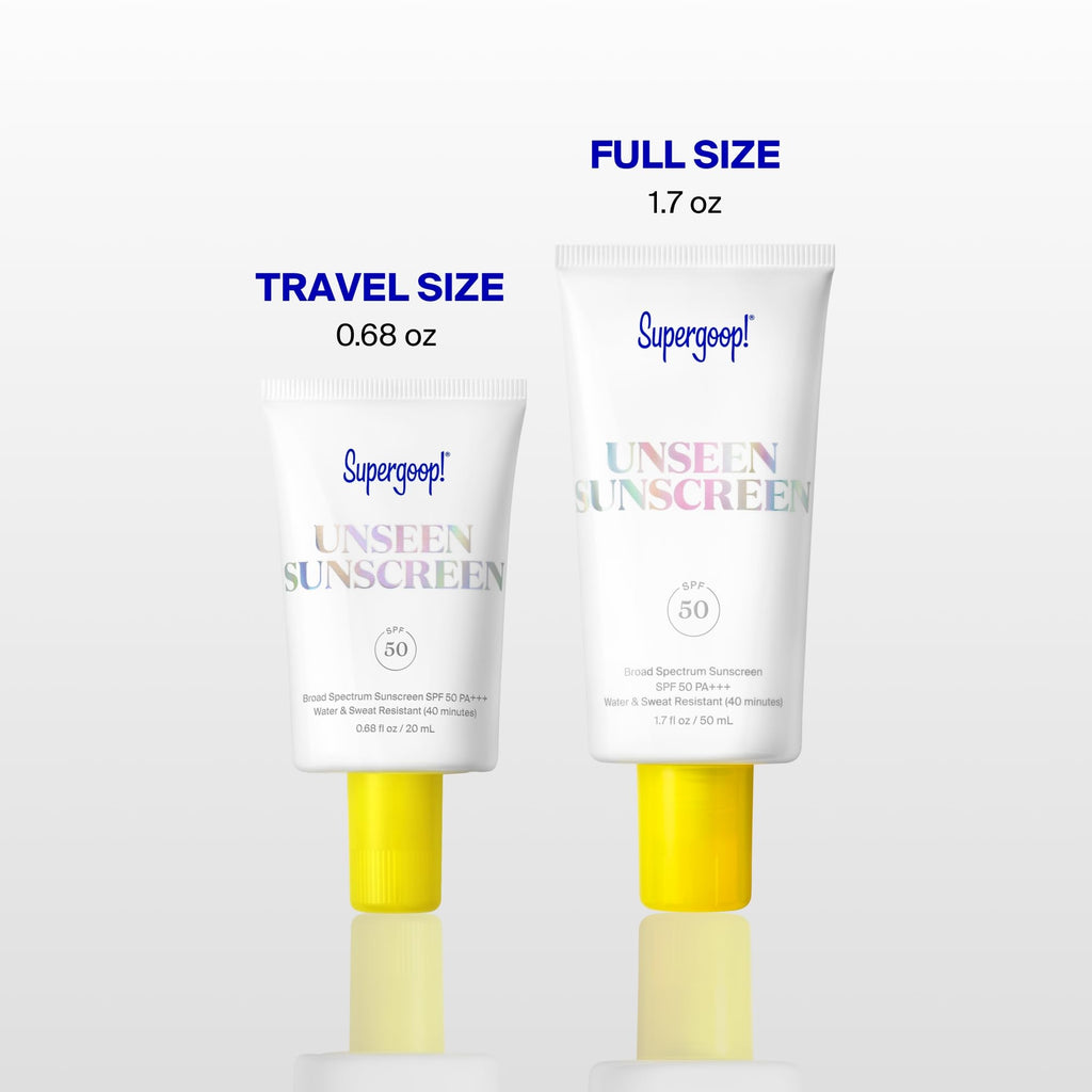 Supergoop! Unseen Sunscreen - SPF 50 - Clear & Invisible Face Sunscreen + Broad Spectrum + Makeup-Gripping Primer