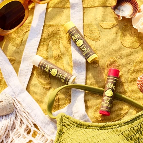 Sun Bum SPF 30 Sunscreen Lip Balm 3 Flavor Variety Pack - Coconut, Banana, Watermelon - Moisturizing Aloe Vera and Vitamin E