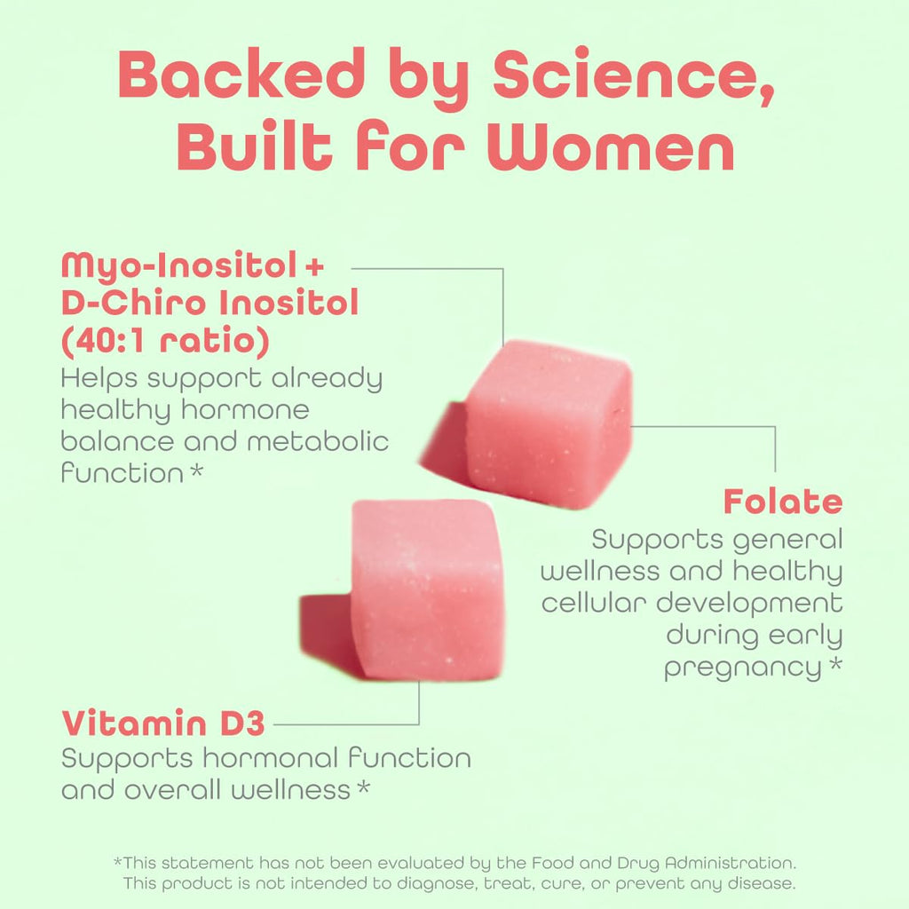 kindnature Myo-Inositol & D-Chiro Inositol Gummies for Women – 2000mg + 50mg, Ideal 40:1 Ratio – with Vitamin D & Folate – Hormone Balance Support – Vegan, Watermelon Flavor (120 Gummies) kindnature Au supplements