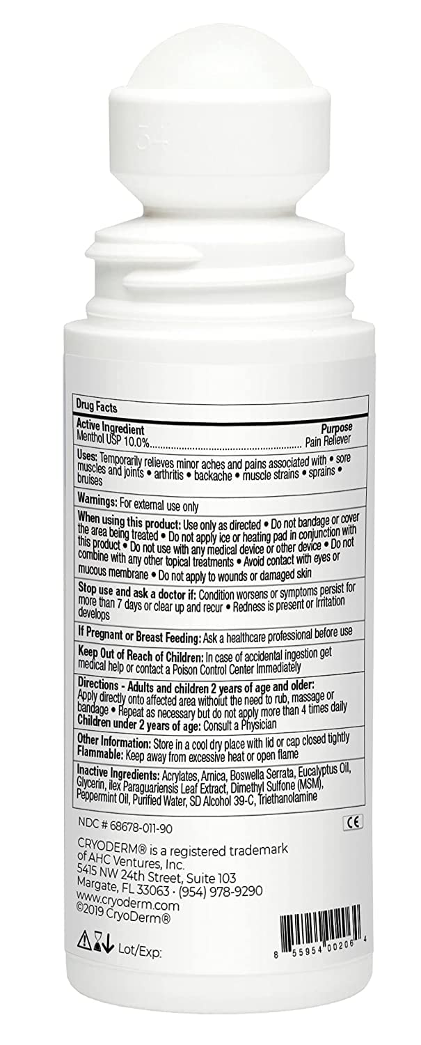 Cryoderm D-Roll-On-3oz-2 Cold Roll-On 3 oz. (Pack of 2) CryoDerm Au supplements