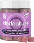 kindnature Magnesium Glycinate & Citrate Gummies – Calm Magnesium Complex for Sleep, Stress, Cramps & Digestion – Chewable Vegan Magnesium