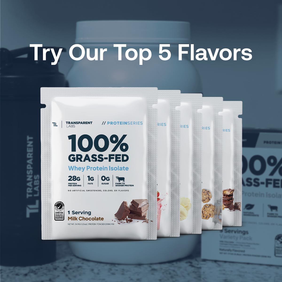 Transparent Labs Grass-Fed Whey Protein Isolate - Natural Flavor, Gluten Free Whey Protein Powder w/ 28g of Protein per Serving