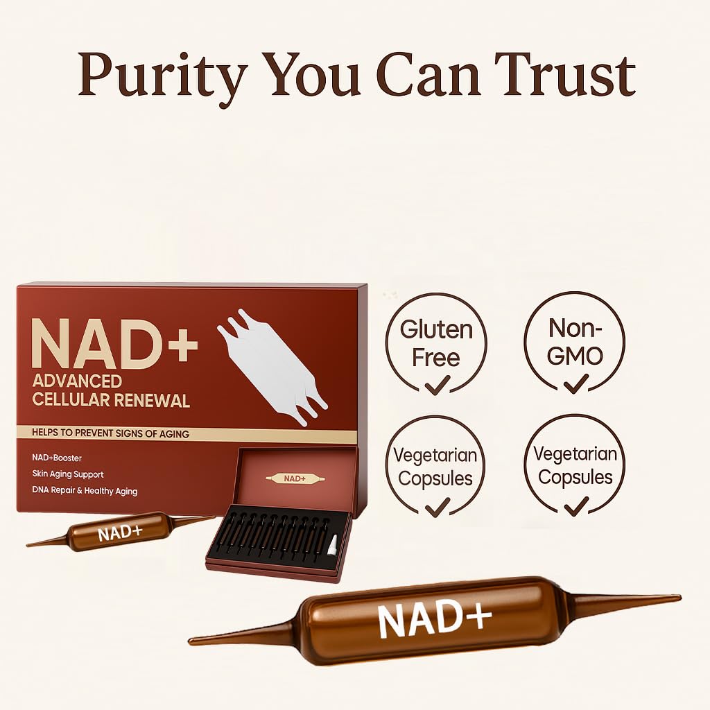 NAD Advanced Cellular Renewal - 1200mg NAD Supplement for Skin Aging Support Energy & Focus - 10 Vials (1) ARSYCHLL Au supplements