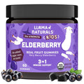 Llama Naturals Elderberry Gummies for Kids, Vegan, Organic Immune Support Supplement with Vitamin C and Zinc, Toddler Real Fruit Gummy Vitamins for Immunity