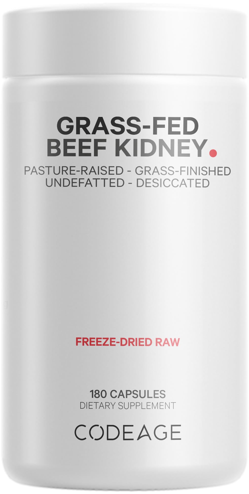 Codeage Grass Fed Beef Kidney Supplement - Freeze Dried, Non-Defatted, Desiccated Glandulars Nutrition Bovine Pills – Pasture Raised Beef Vitamins - Non-GMO -180 Capsules Codeage Au supplements
