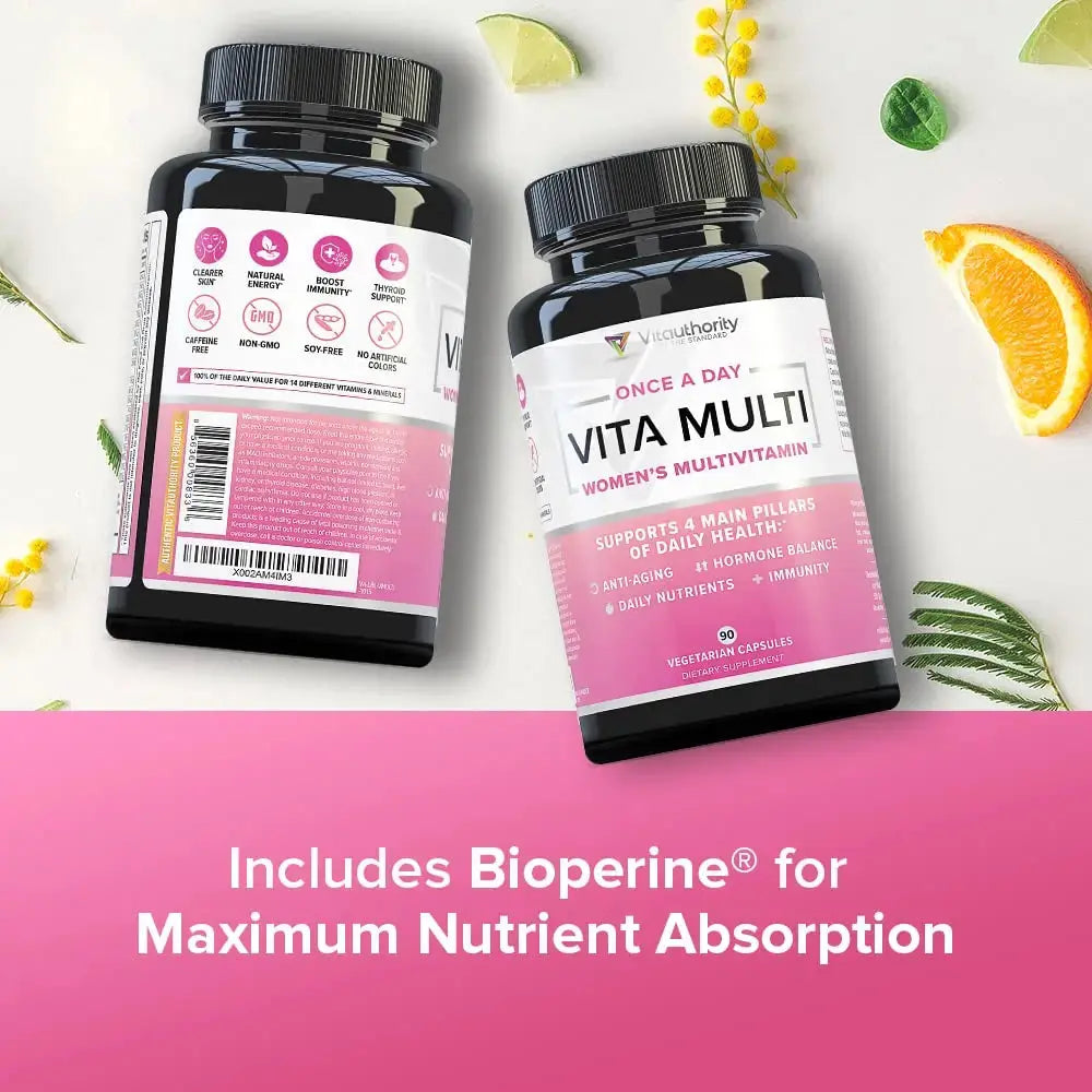 Vitauthority Multivitamin for Women Women’s Daily Multi-Vitamin Supplement with DIM, Iodine, Ashwagandha Supports Youthful Complexion Vitauthority Au supplements