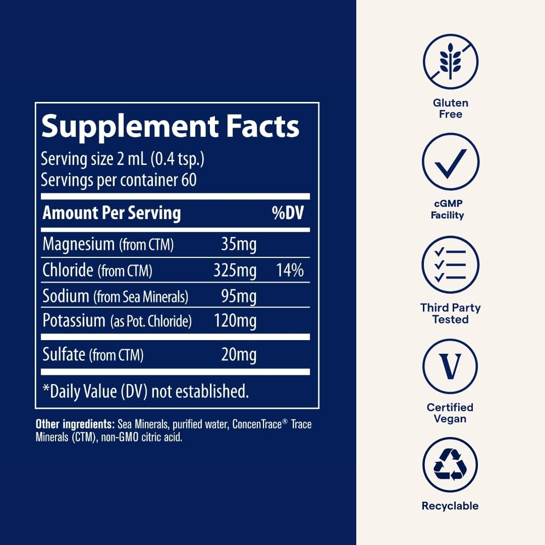 Trace Minerals NO! Muscle Cramps - Supplement for Healthy Muscle Function - Liquid Supplement - Electrolyte Balance - Endurance & Energy - Sugar-Free - 4.06 fl oz (60 Servings) Trace Minerals Au supplements