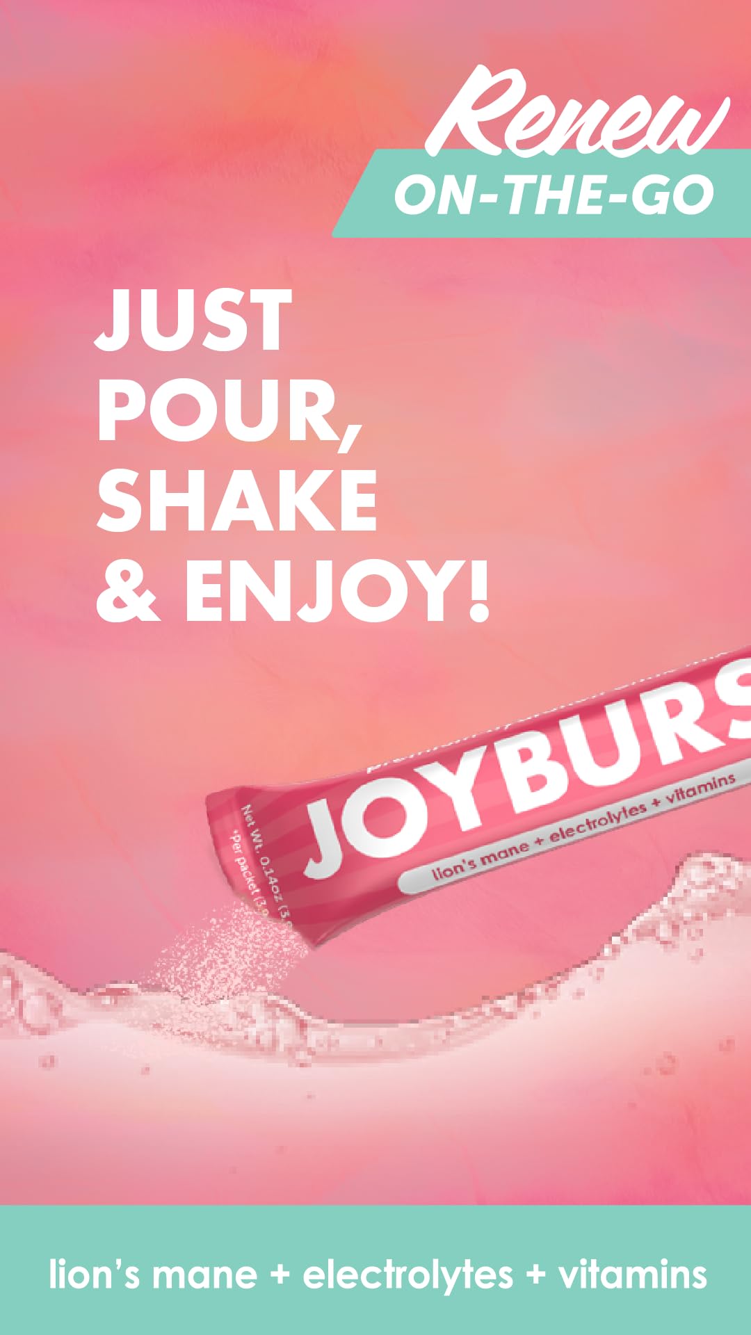 Joyburst Sugar Free Electrolytes Powder Packets, Instant Hydration Drink Mix Sticks, Variety Pack (10 Watermelon, 10 Strawberry Lemonade), Rehydrate On-The-Go
