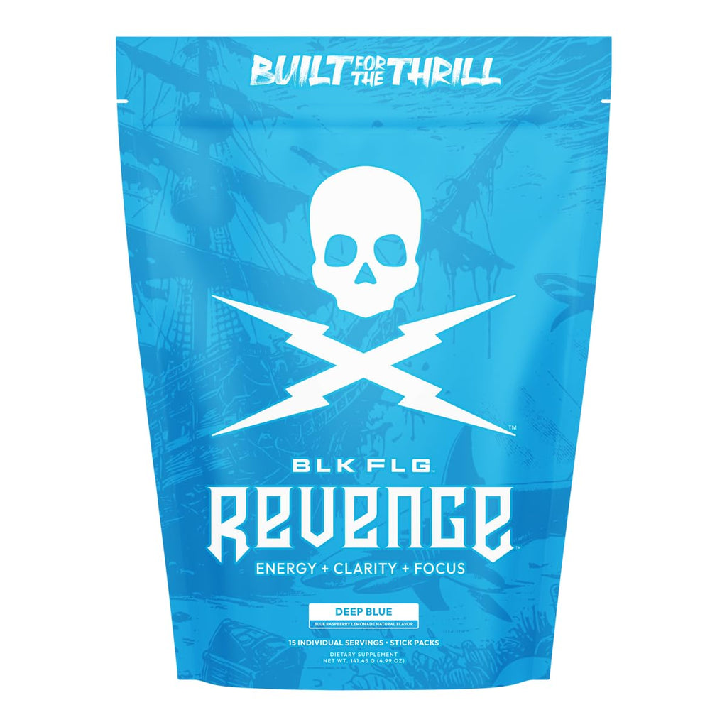 REVENGE BLK FLG Energy Drink Mix – Healthy Coffee Alternative with Natural Caffeine & Nootropics – Focus & Clean Energy Supplement – Sugar Free – 15 On-The-Go Stick Packs REVENGE Au supplements
