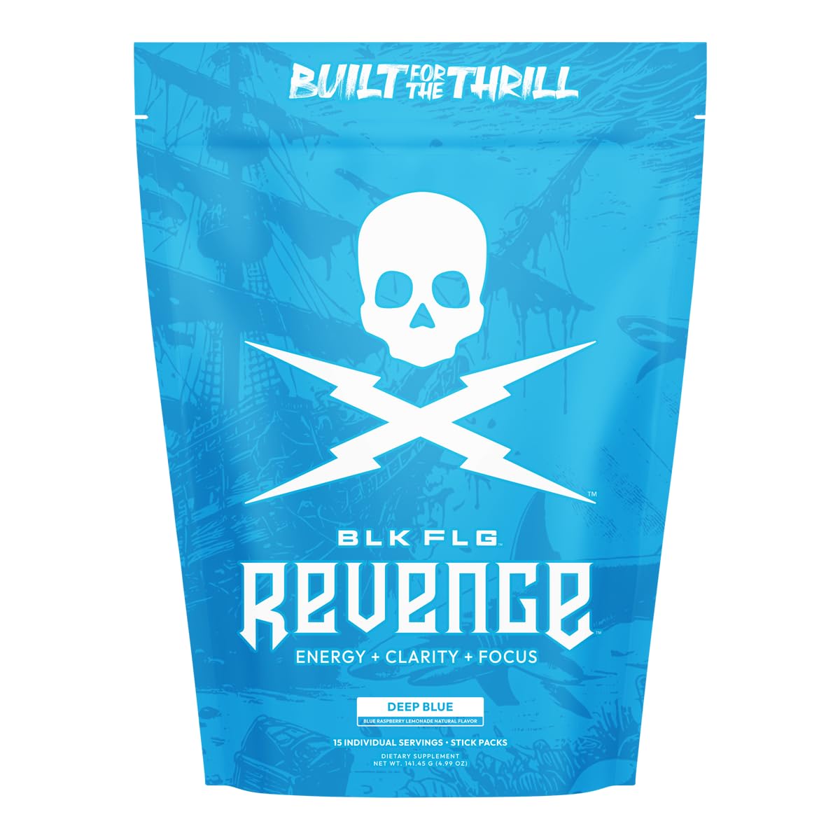 REVENGE BLK FLG Energy Drink Mix – Healthy Coffee Alternative with Natural Caffeine & Nootropics – Focus & Clean Energy Supplement – Sugar Free – 15 On-The-Go Stick Packs REVENGE Au supplements