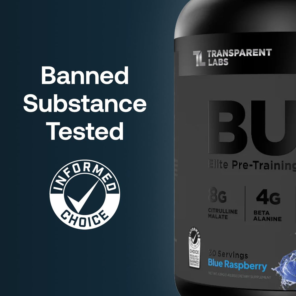 Transparent Labs Bulk Black Pre Workout - Clinically Dosed, Sugar Free Preworkout for Men and Women with Beta Alanine Powder, Citrulline Malate