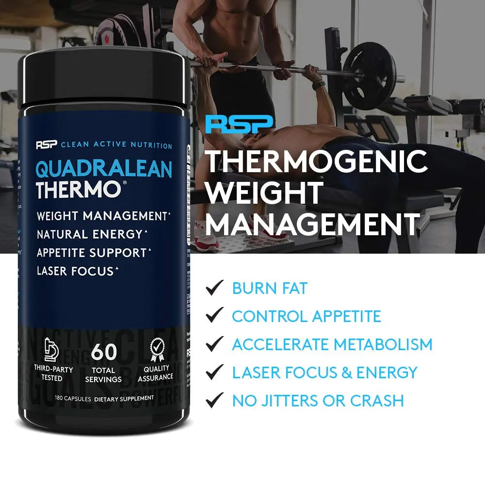 RSP Nutrition QuadraLean Thermogenic Fat Burner for Men & Women, Weight Loss Supplement RSP NUTRITION Au supplements