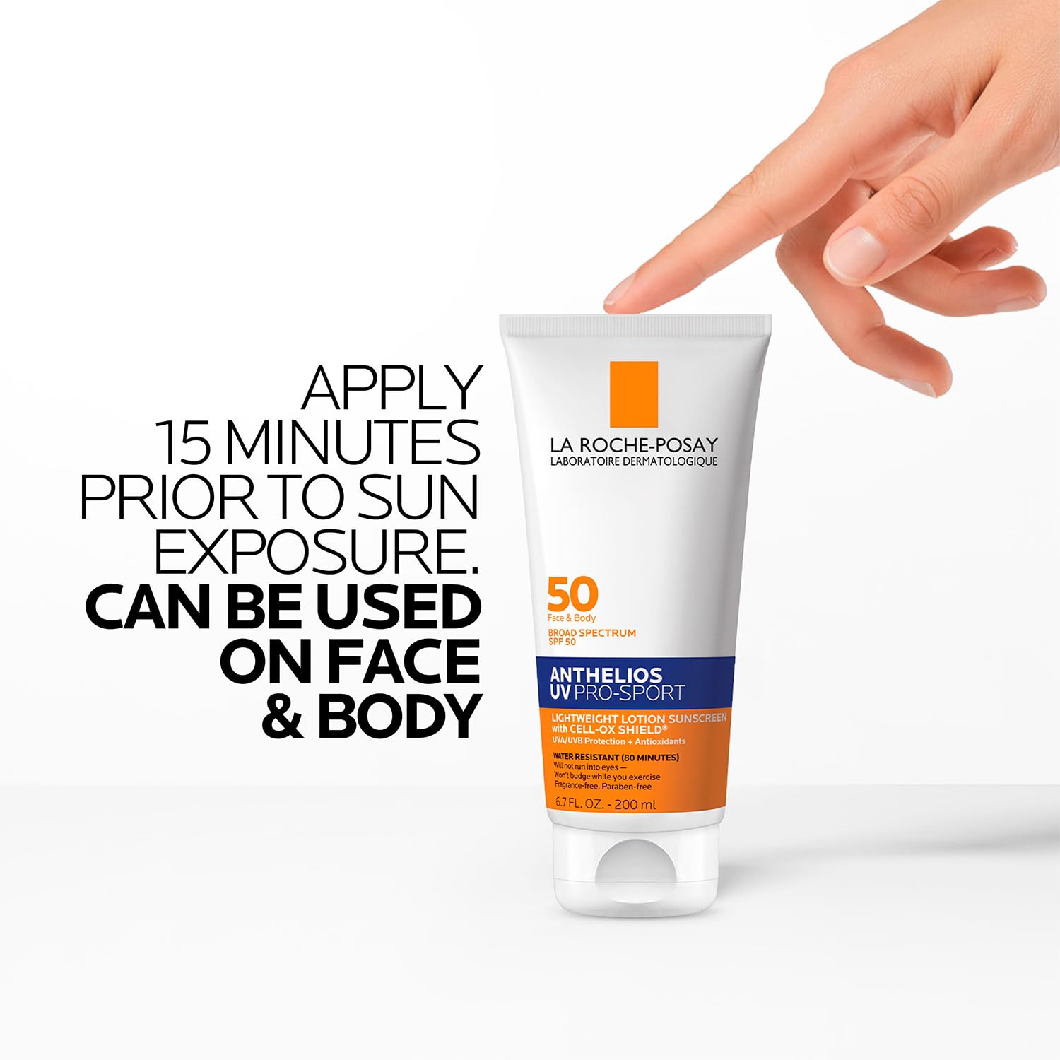 La Roche-Posay Anthelios UV Pro-Sport SPF 50 Sunscreen for Face & Body, Water & Sweat Resistant with Non-Drip Formula, Invisible Broad Spectrum Sunscreen Lotion