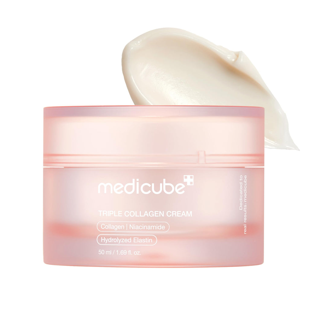 medicube Triple Collagen Cream - Hydrating & Firming Moisturizer with Hyaluronic Acid, Premium Elastin, Shea Butter