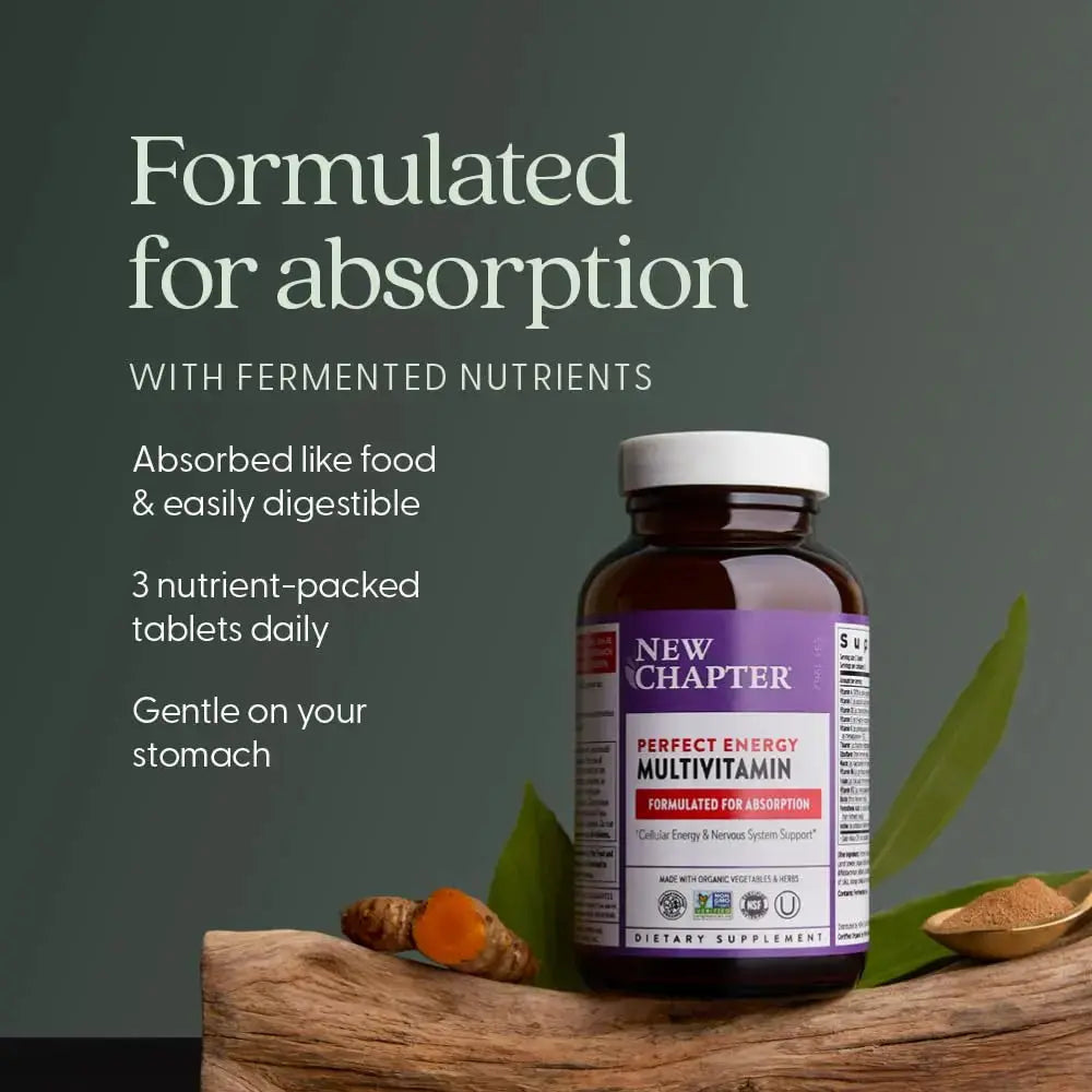 New Chapter Energy Supplement - Perfect Energy Multivitamin for Balanced Energy + Stress Support with B Vitamins + Vitamin D3 New Chapter Au supplements
