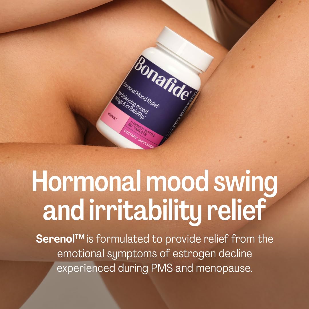Serenol by Bonafide. Relief from Hormonal Mood Swings, Irritability, & PMS Bloating. — 3-Month Supply (180 Tablets) Bonafide Au supplements