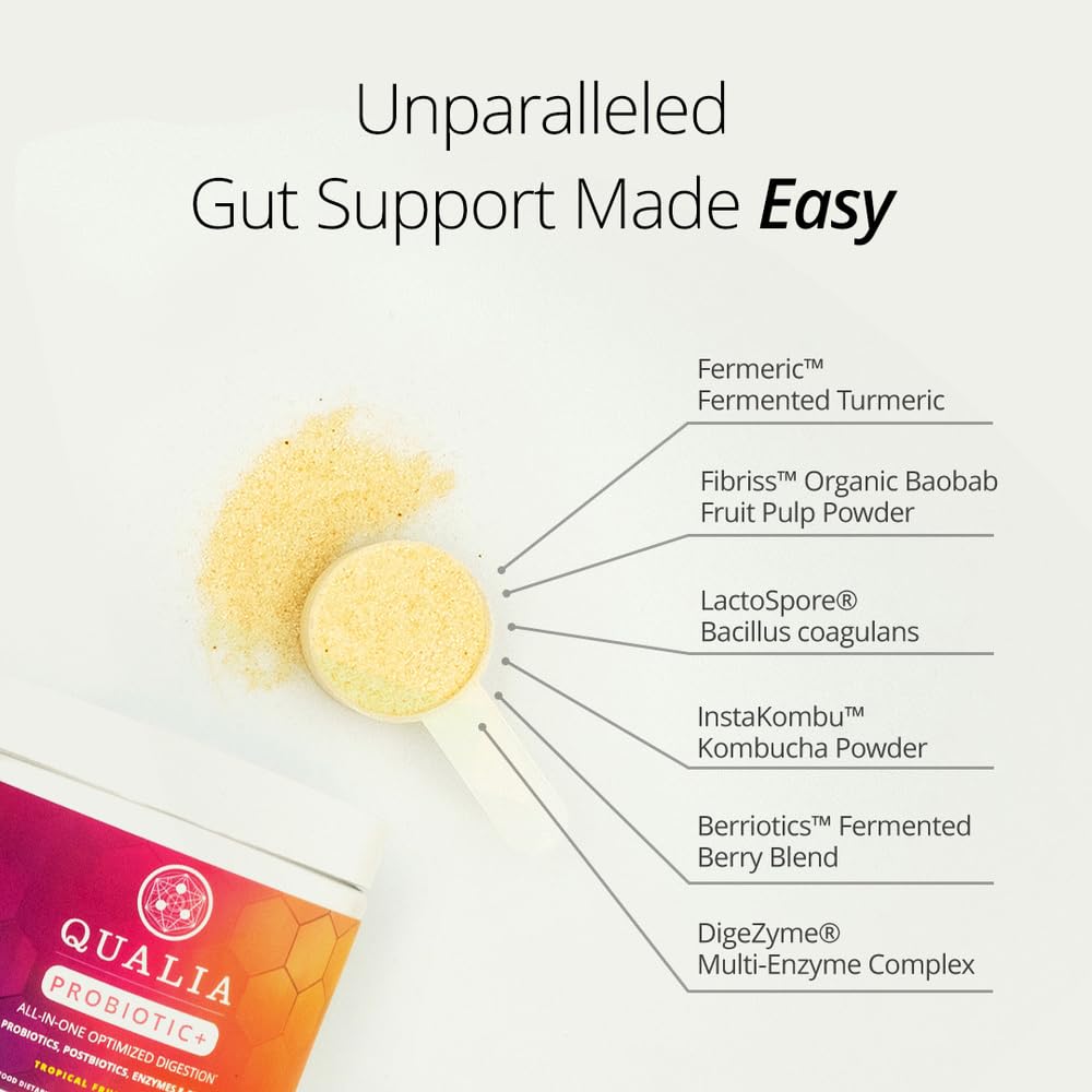 Qualia Probiotic - 28 Science-Backed Spore Probiotics, Prebiotics, and Postbiotics. Total Gut Support. Soothes Digestive discomfort. Ethically sourced. Promotes Akkermansia Growth. 1 Month Supply QUALIA LIFE SCIENCES Au supplements
