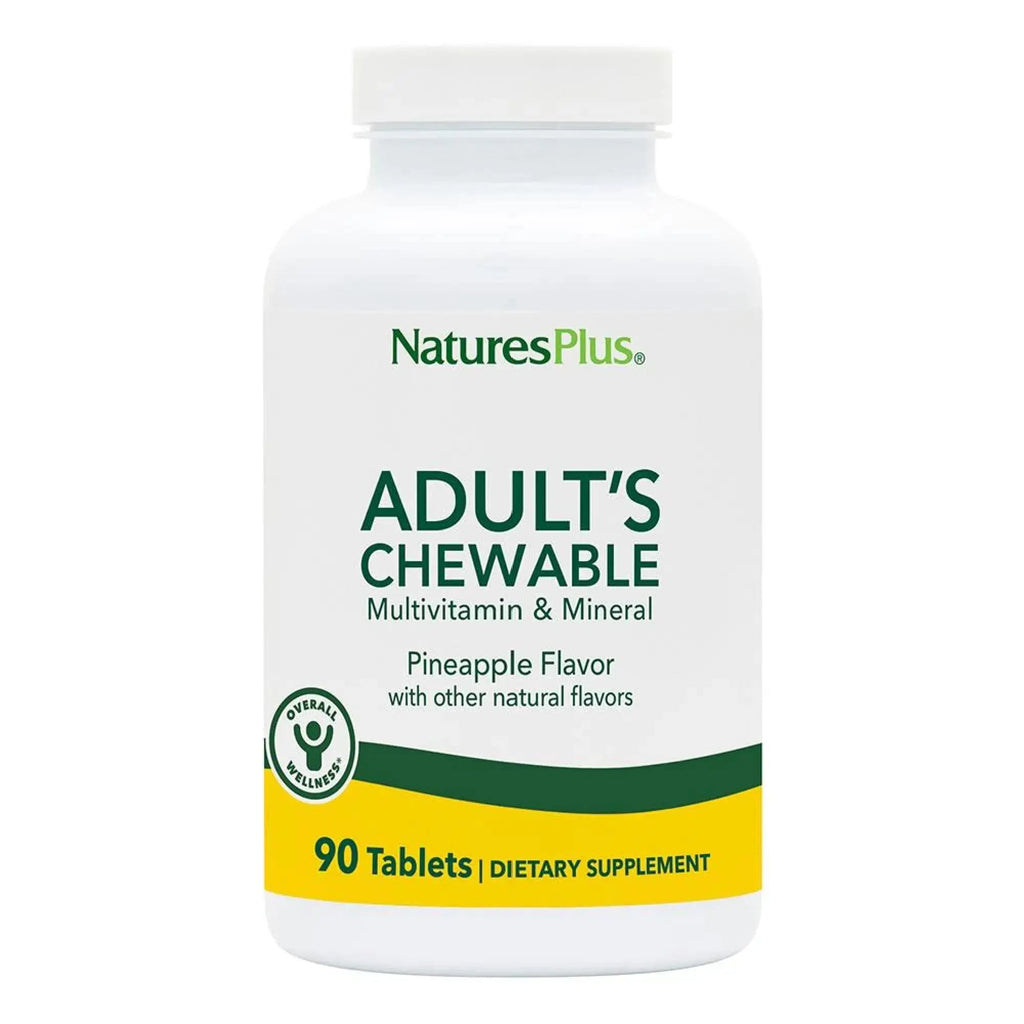 Natures Plus Adult's Chewable Multivitamin - 90 Vegetarian Tablets - Pineapple Flavor - Natural Whole Foods Supplement for Overall Health, Energy NaturesPlus Au supplements